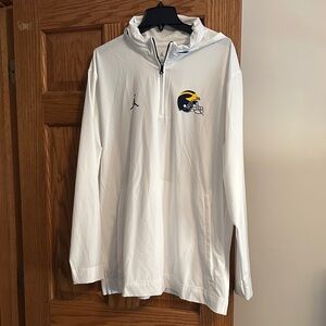 University of Michigan Nike White Quarter-Zip Pullover